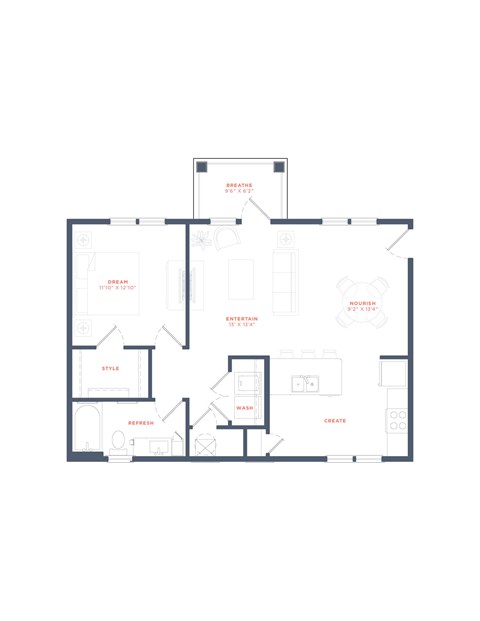 A floor plan of a house with rooms labeled.